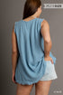 Umgee W Fray Tank LIGHT BLUE