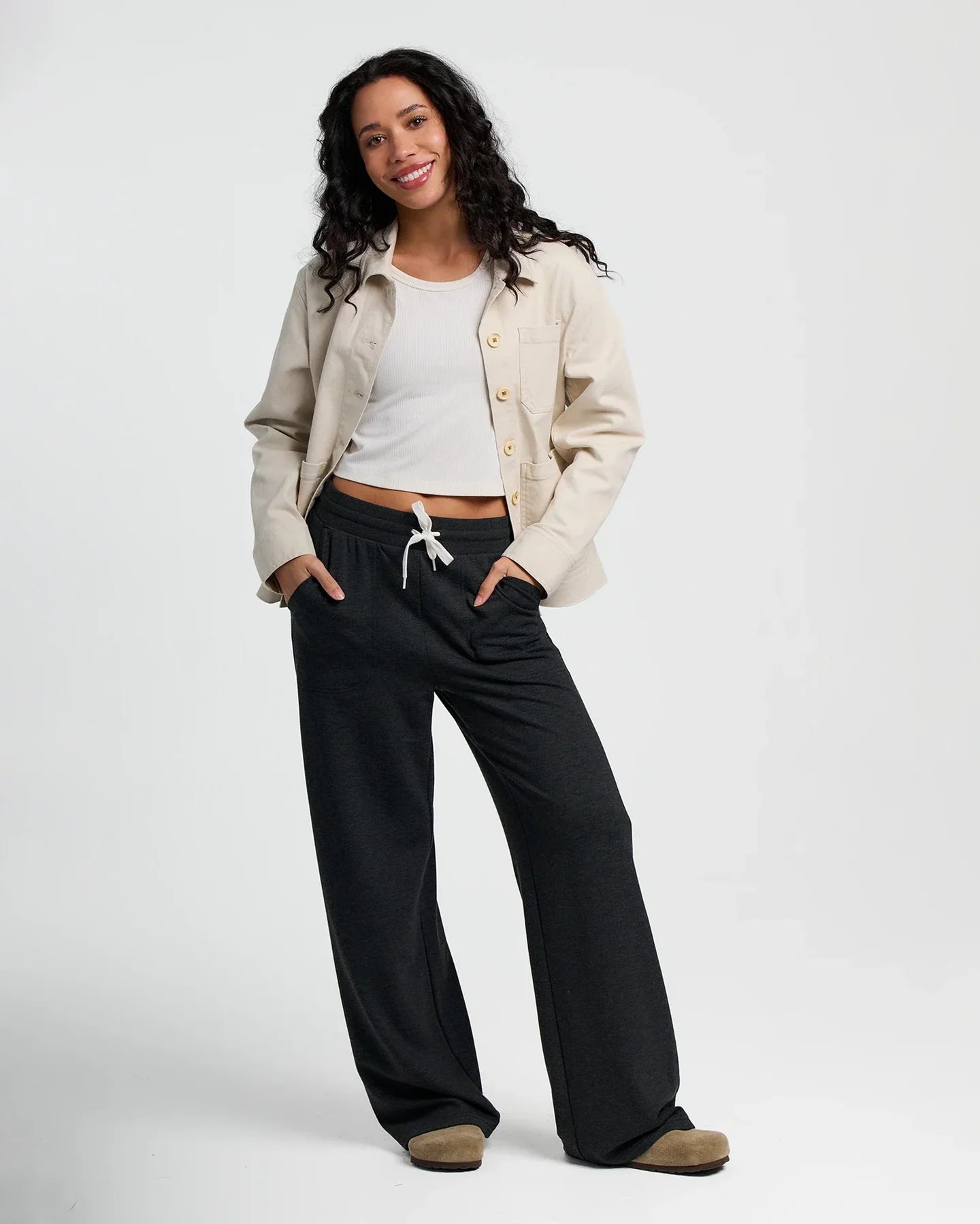 Free Fly W LW Fleece Wide Leg Pant BLACK