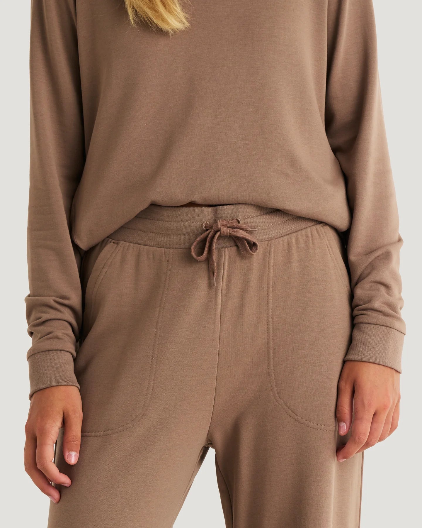 Free Fly W Bamboo LW Fleece Wide Leg Pant FOSSIL