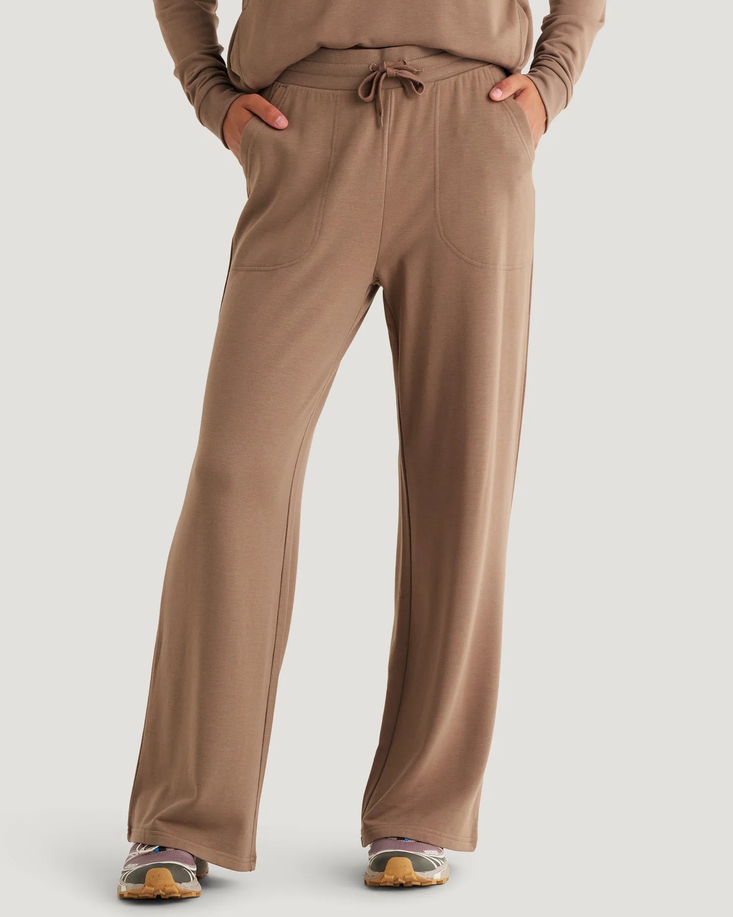 Free Fly W Bamboo LW Fleece Wide Leg Pant FOSSIL