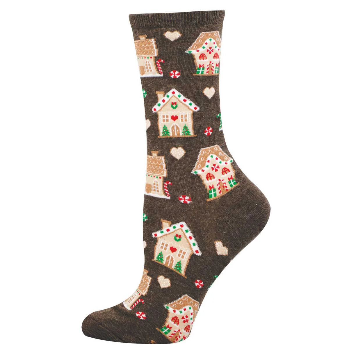 Socksmith W Gingerbread House BROWN HEATHER