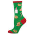 Socksmith W Santa's Milk and Cookies GREEN