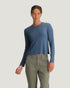 Free Fly W LS Ribbed Bamboo PACIFIC BLUE