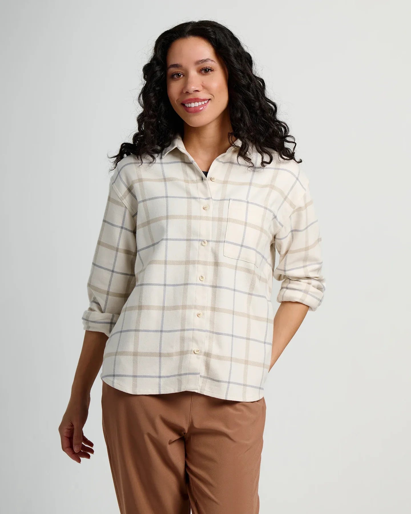Free Fly W LS Seawool Flannel Shirt BIRCH PLAID