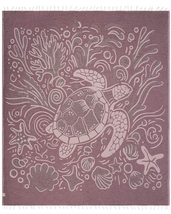 Sand Cloud Coral Turtle Beach Towel NATURAL - XL