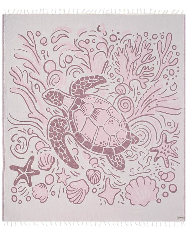 Sand Cloud Coral Turtle Beach Towel NATURAL - XL