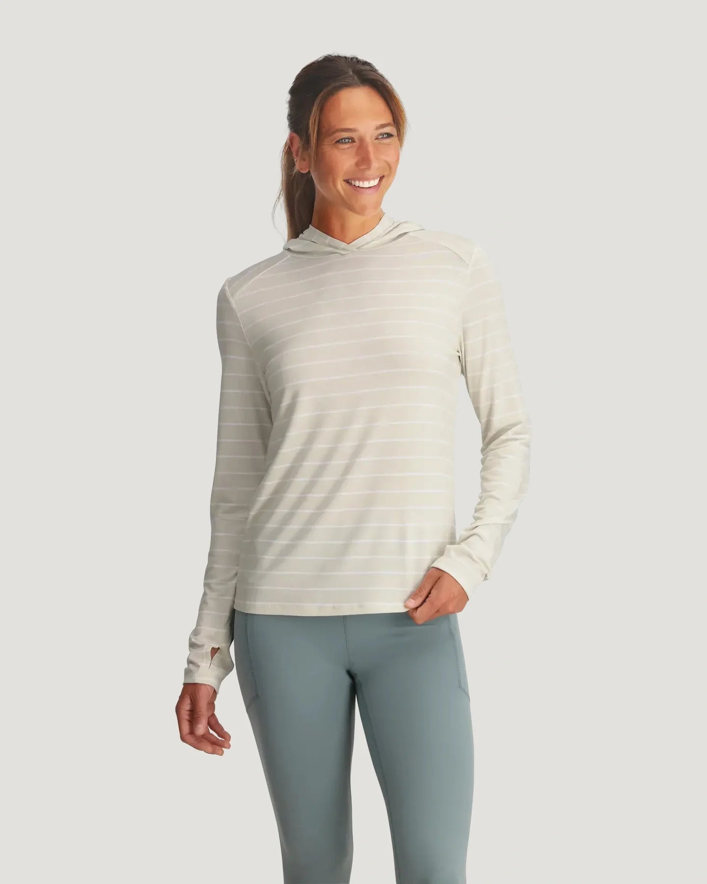 Free Fly W Bamboo Shade Hoodie DASH STRIPE BIRCH