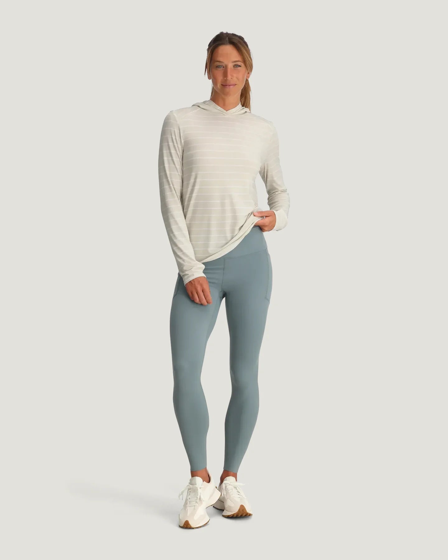 Free Fly W Bamboo Shade Hoodie DASH STRIPE BIRCH