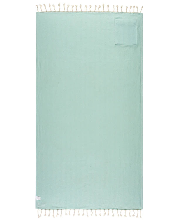 Sand Cloud Herring Beach Towel w/Zip Pocket CAMEO GREEN - REG