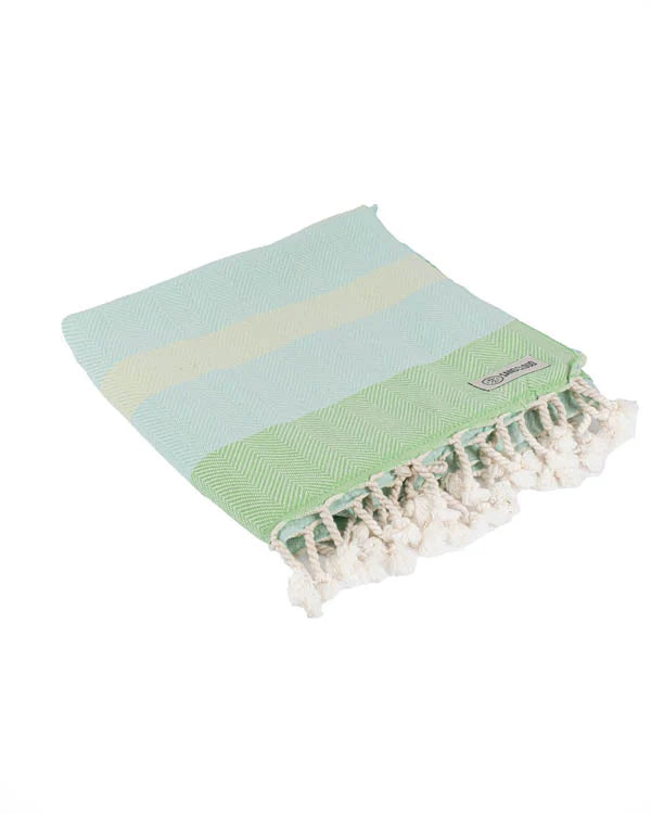 Sand Cloud Beach Towel Peppermint Herringbone MINT - REG