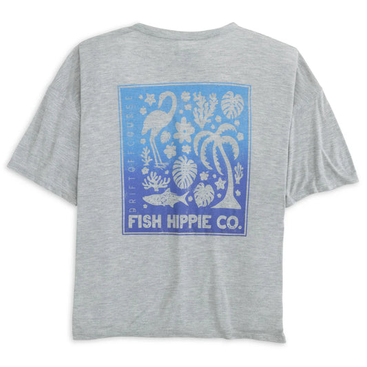 Fish Hippie W SS Monsters Tee GREY HEATHER