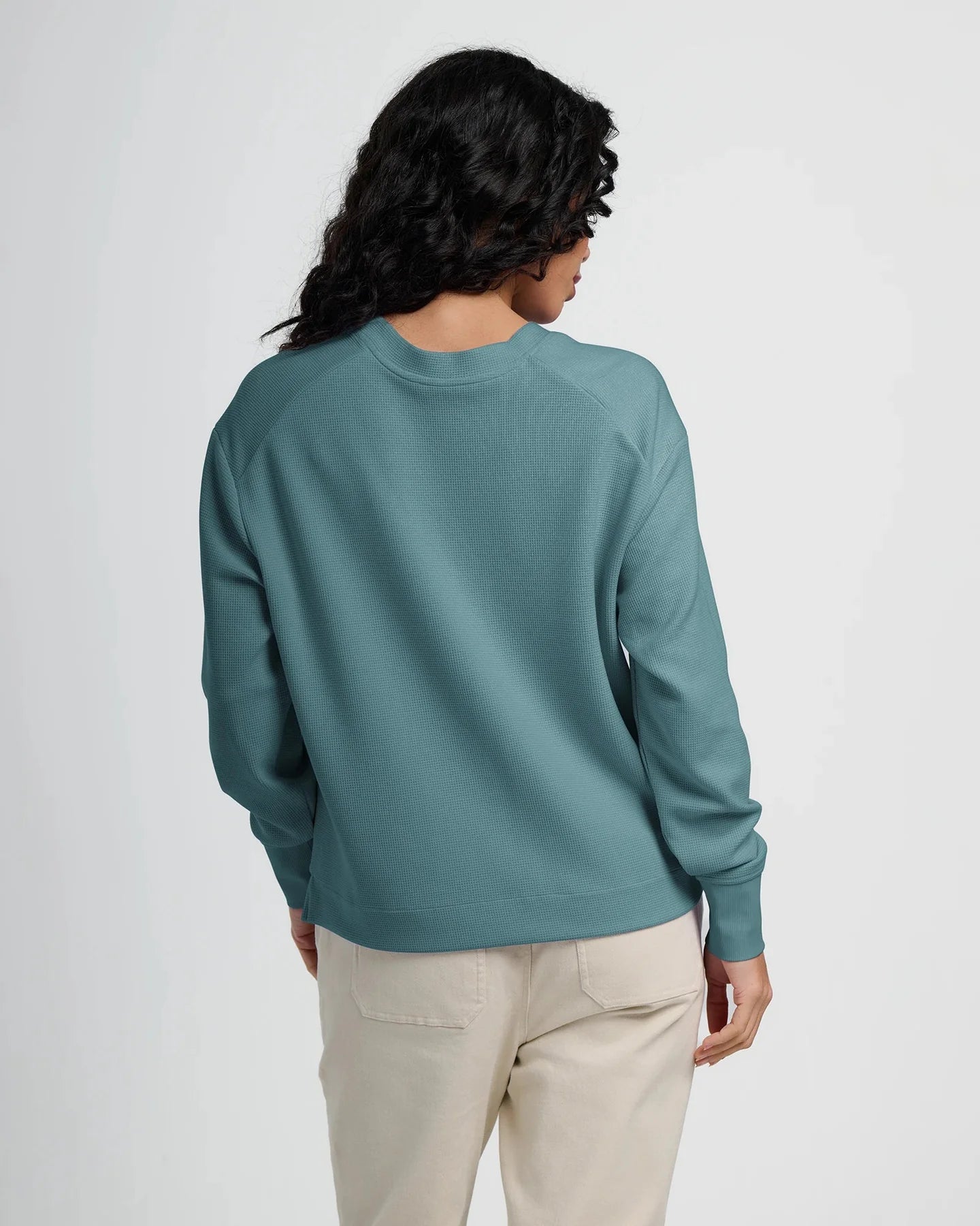 Free Fly W LS Waffle Henley SEA PINE