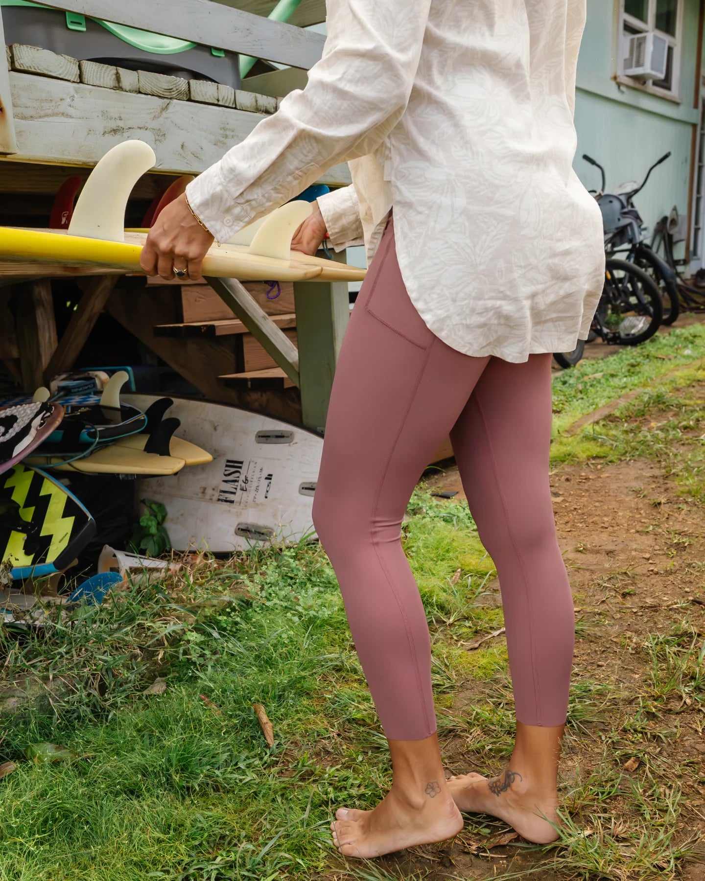 Free Fly W All Day 7/8 Pocket Legging PLUM