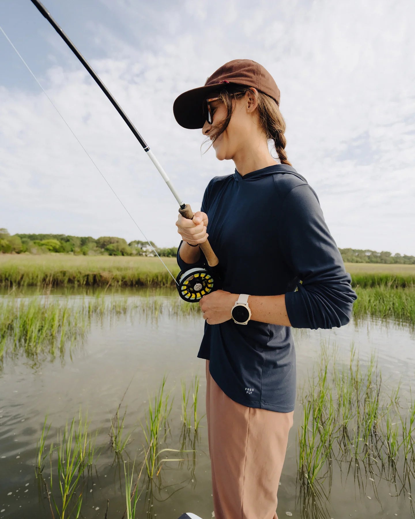 Free Fly W Bamboo Shade Hoodie II DARK FOREST