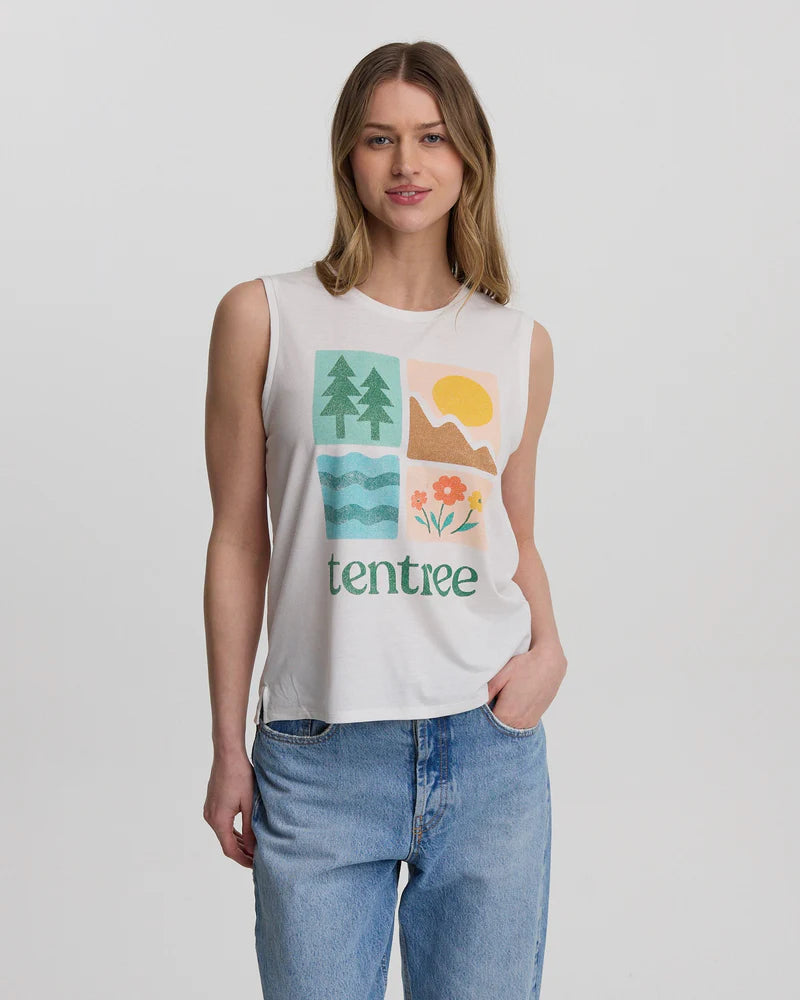 tentree W Four Square Tank UNDYED/GREEN