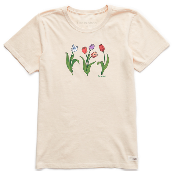 Life is Good W SS Crusher Tee 3 Genuine Tulips PUTTY WHITE