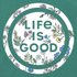 Life is Good W SS Boxy Botanical Coin Tee SPRUCE GREEN