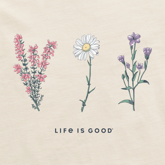 Life is Good W LS Crusher Tee Detailed Wildflower PUTTY WHITE