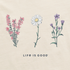 Life is Good W LS Crusher Tee Detailed Wildflower PUTTY WHITE