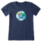 Life is Good W SS Crusher Tee Macro Micro Beach Sanddollar DK BLUE