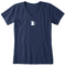 Life is Good W SS Crusher Vee Quirky Kitty Tee DARKEST BLUE