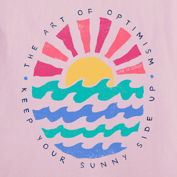 Life is Good W LS Crusher Quirky Sun Ocean Tee SEASHELL PINK