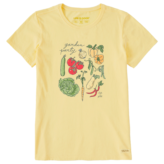 Life is Good W SS Crusher Realaxed Veggies Garden Party Tee SANDY YELLOW