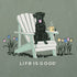 Life is Good W LS Hooded Crusher Realisn't Black Lab Tee MOSS GREEN