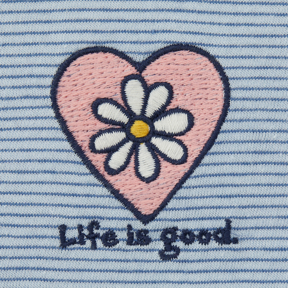 Life is Good W Hooded Crusher Simple Daisy Heart GLACIER BLUE