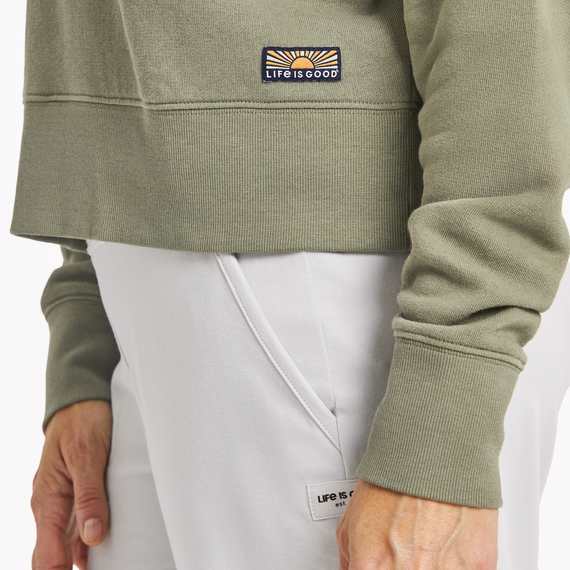 Life is Good W French Terry 1/4 Zip MOSS GREEN