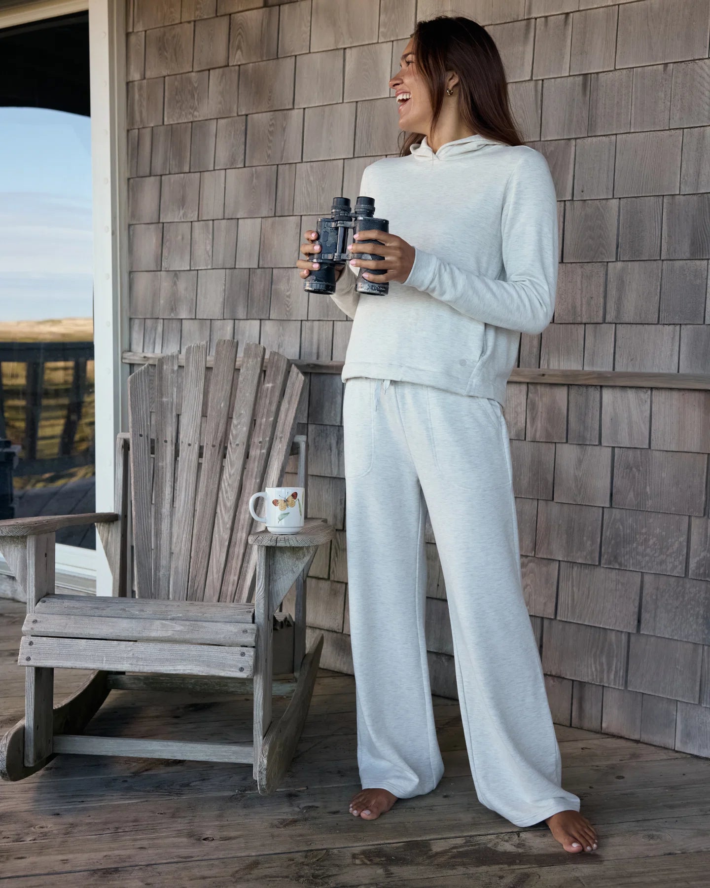 Free Fly W Bamboo LW Fleece Wide Leg Pant OFF WHITE