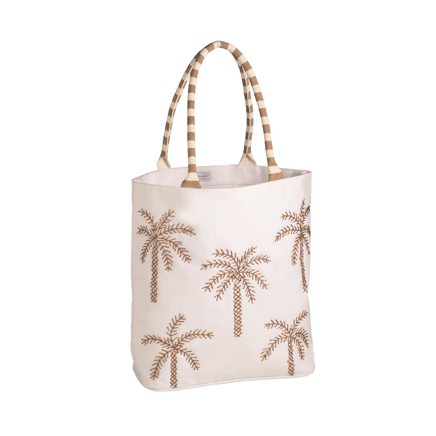 Mud Pie Coastal Luxe Tote WHITE