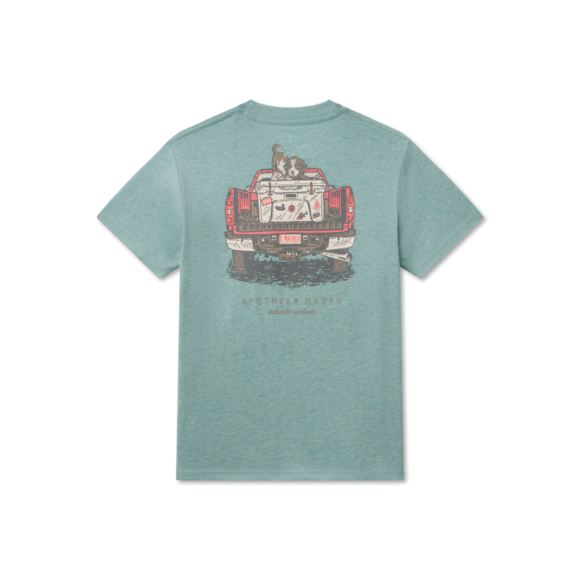 Southern Marsh Youth SS Loaded Up Pup Tee WASHED MOSS BLUE HEATHER