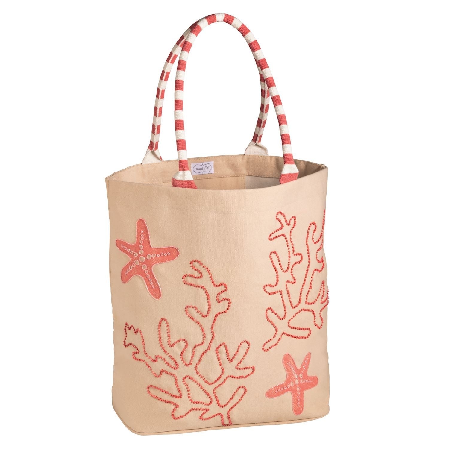 Mud Pie Coastal Luxe Tote NATURAL