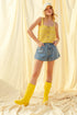 Miou Muse W Embroidered Denim Shorts DENIM