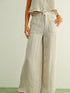 Miou Muse W Jacquard Linen Pant WHITE / STONE