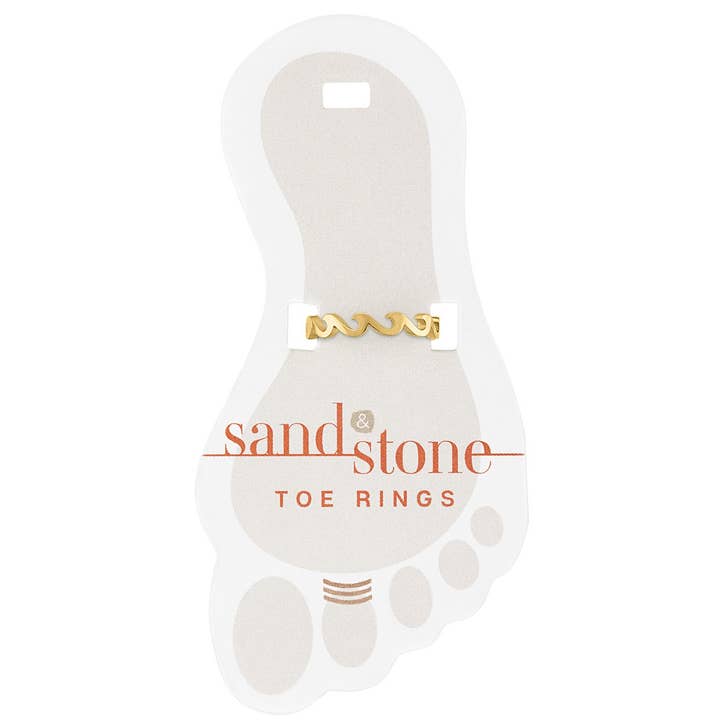 Sand & Stone Toe Ring GOLD INFINITY WAVE