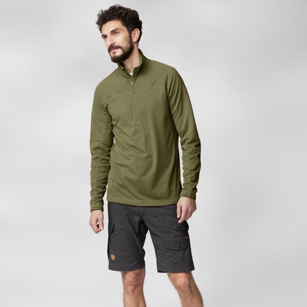 Fjallraven M Abisko Lite Fleece Half Zip GREEN