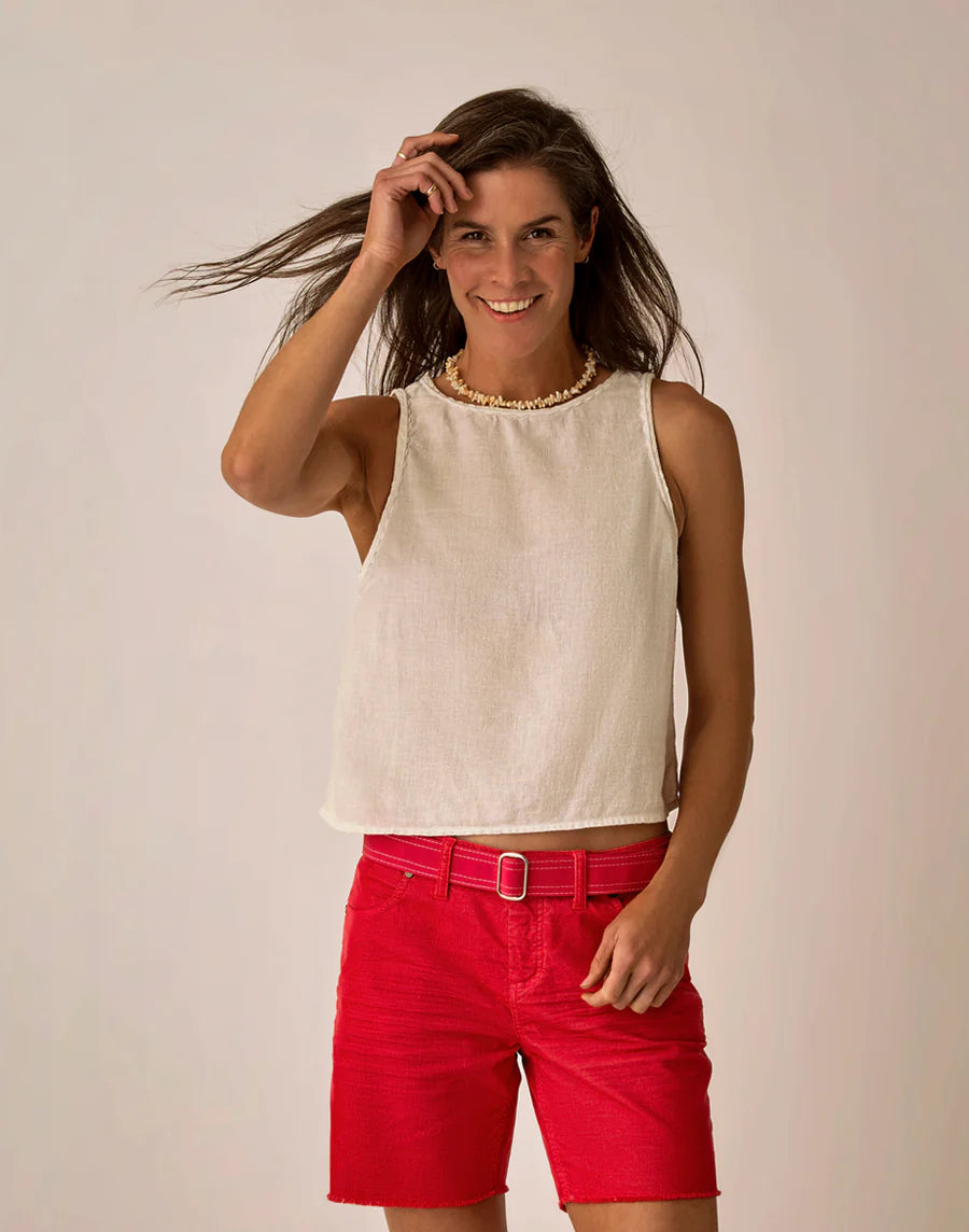 Carve Designs W Lou Linen Tank CLOUD CHAMBRAY