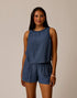 Carve Designs W Lou Linen Tank CAPTAIN CHAMBRAY