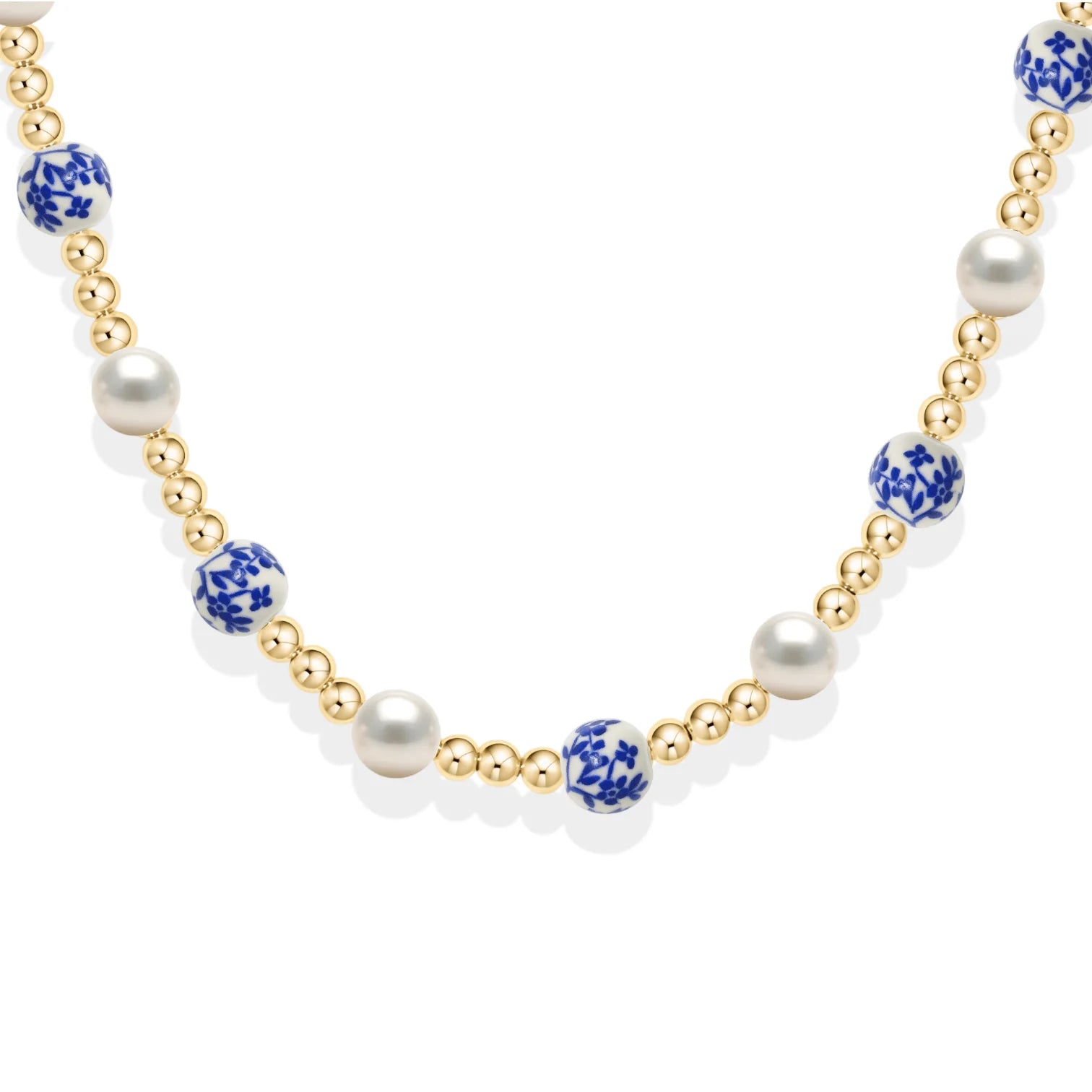 Bara Boheme Amalfi Bloom Choker Necklace Gold Filled BLUE