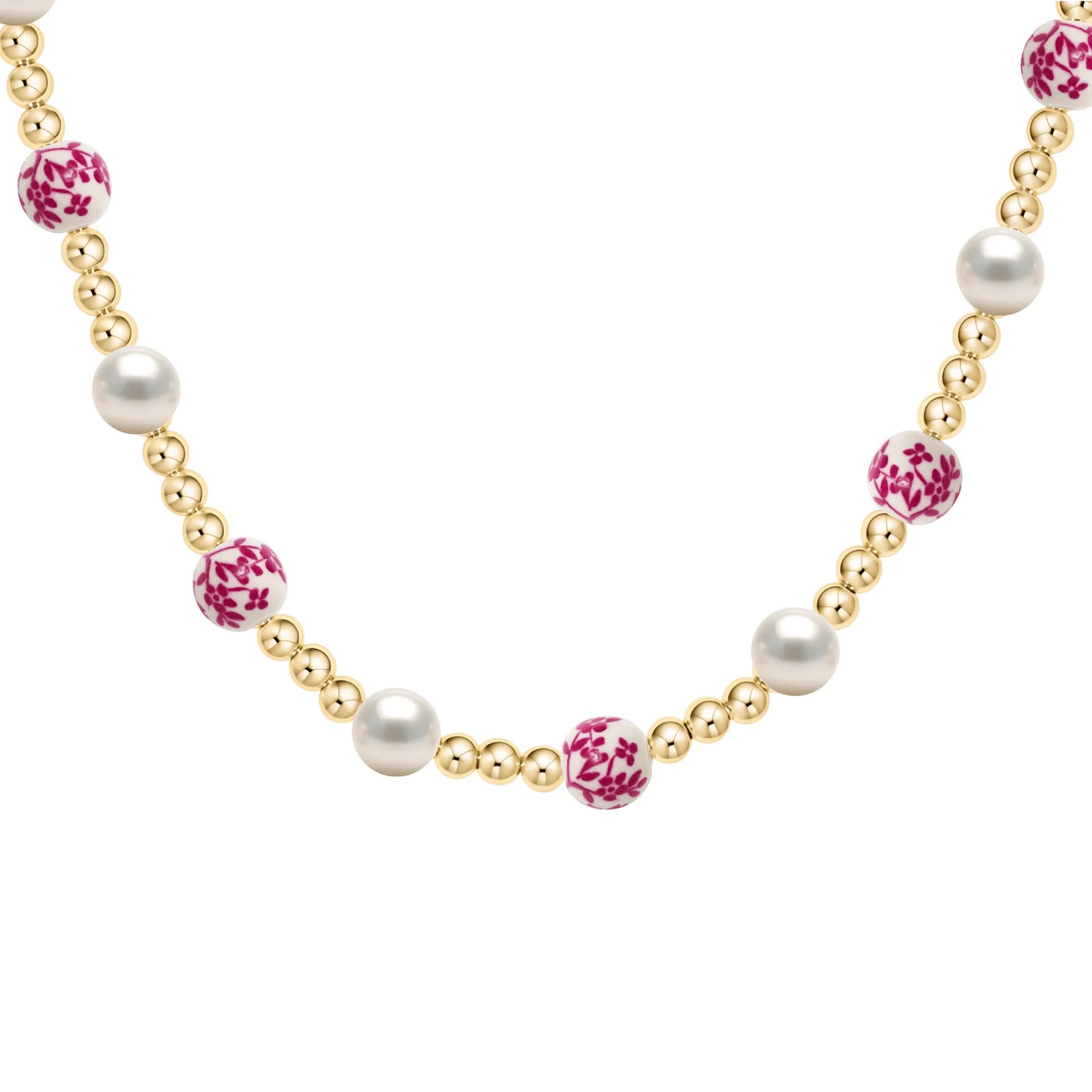 Bara Boheme Amalfi Bloom Choker Necklace Gold Filled PINK
