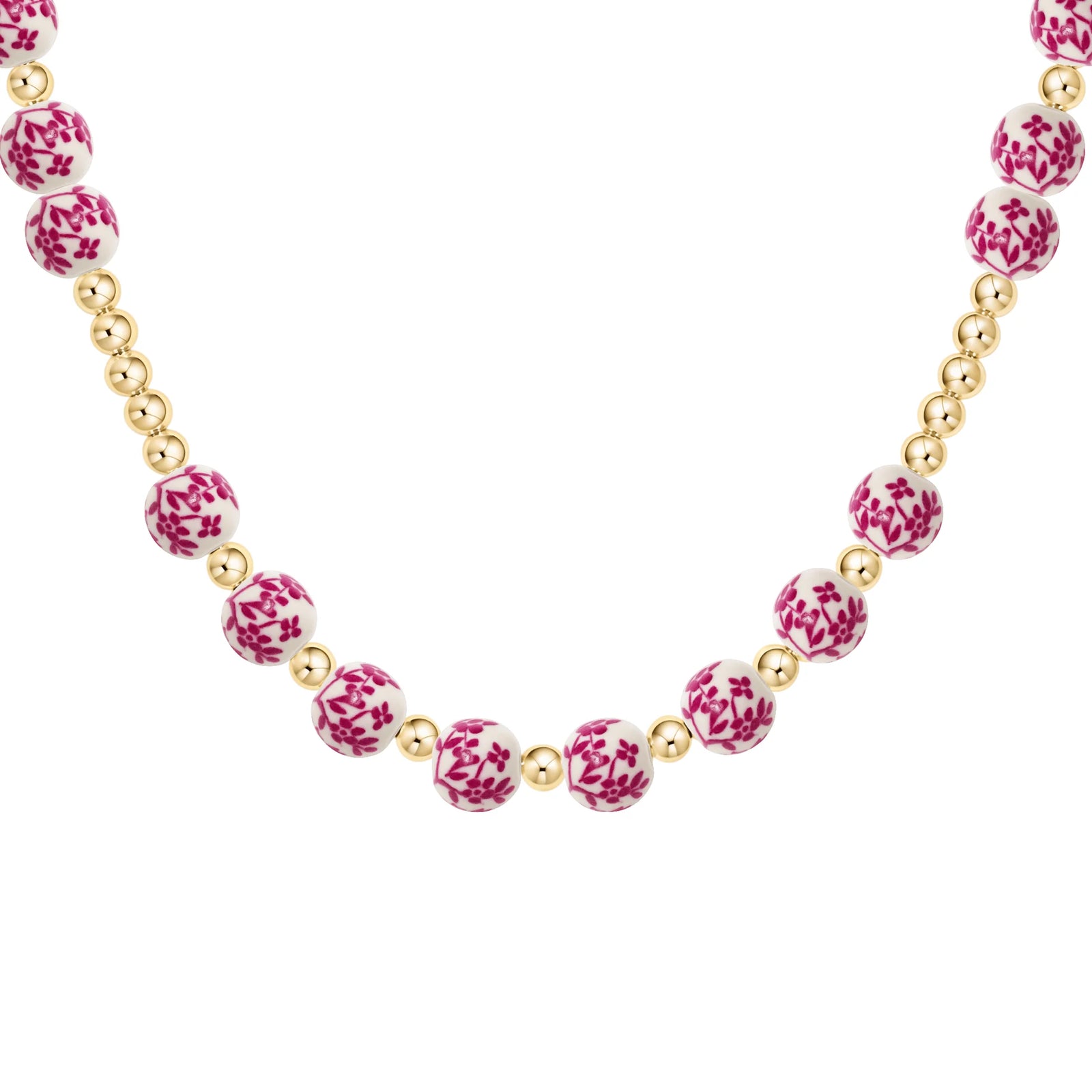 Bara Boheme Amalfi Freesia Necklace Gold Filled PINK