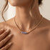 Bara Boheme Amalfi Magnolia Choker Necklace Gold Filled BLUE