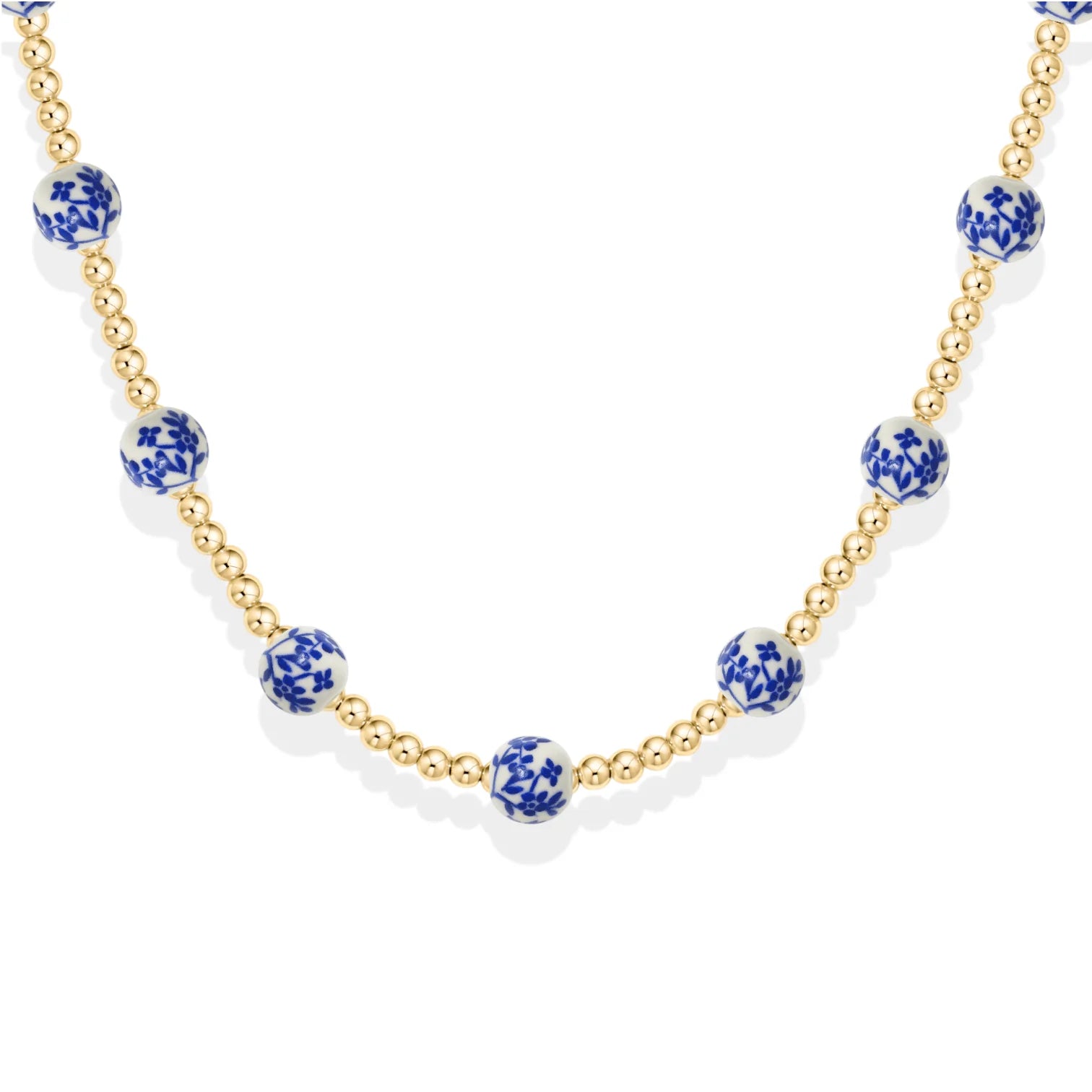 Bara Boheme Amalfi Oleander Necklace Gold Filled BLUE