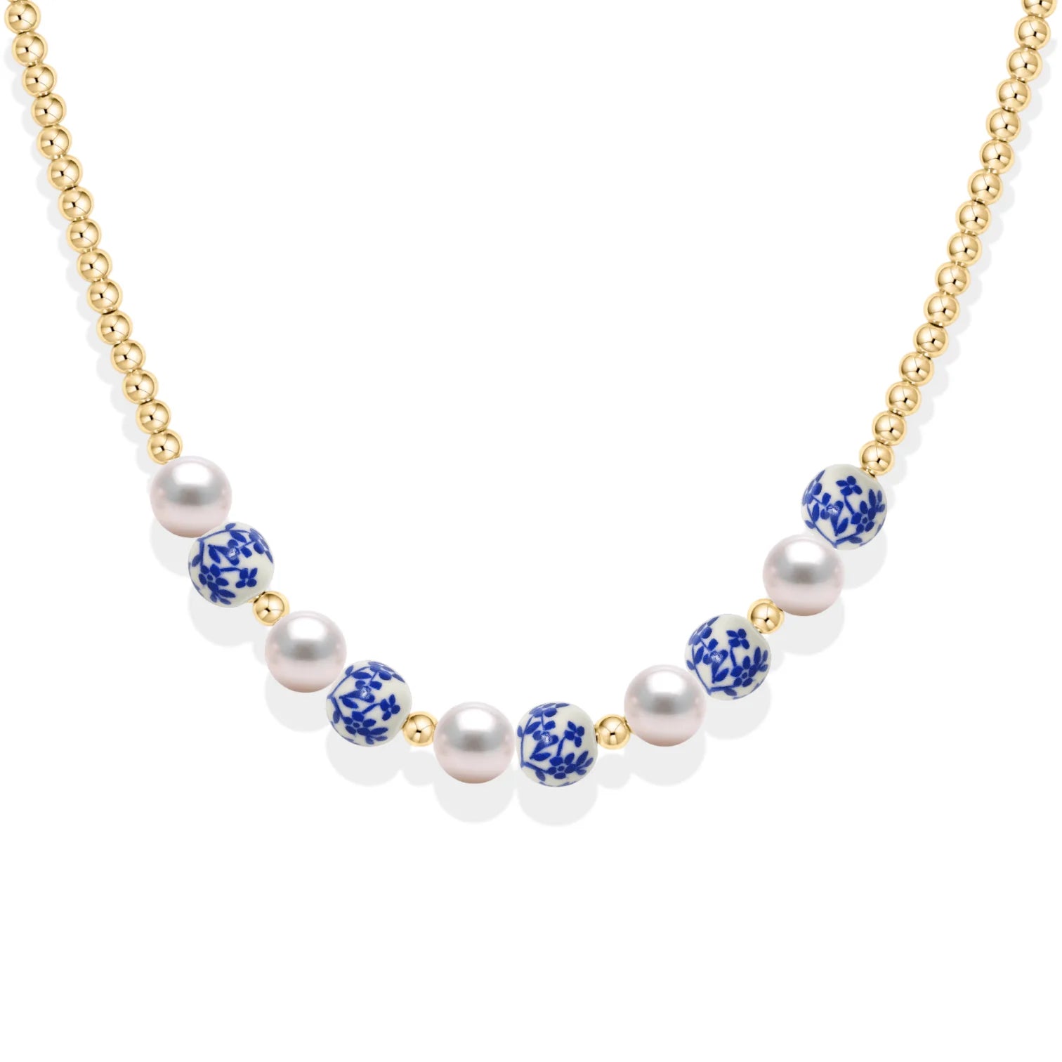 Bara Boheme Amalfi Petal Necklace Gold Filled BLUE