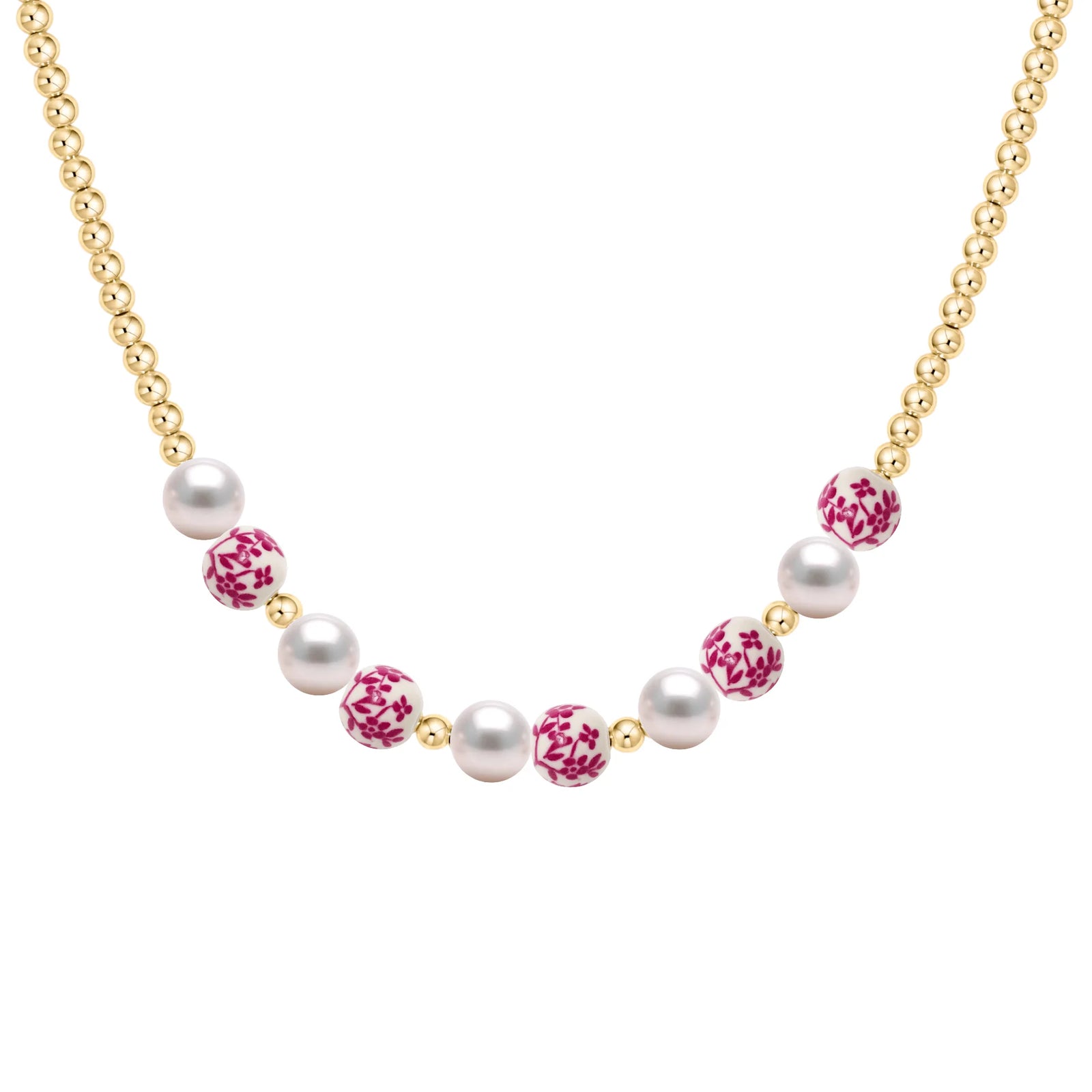 Bara Boheme Amalfi Petal Necklace Gold Filled PINK
