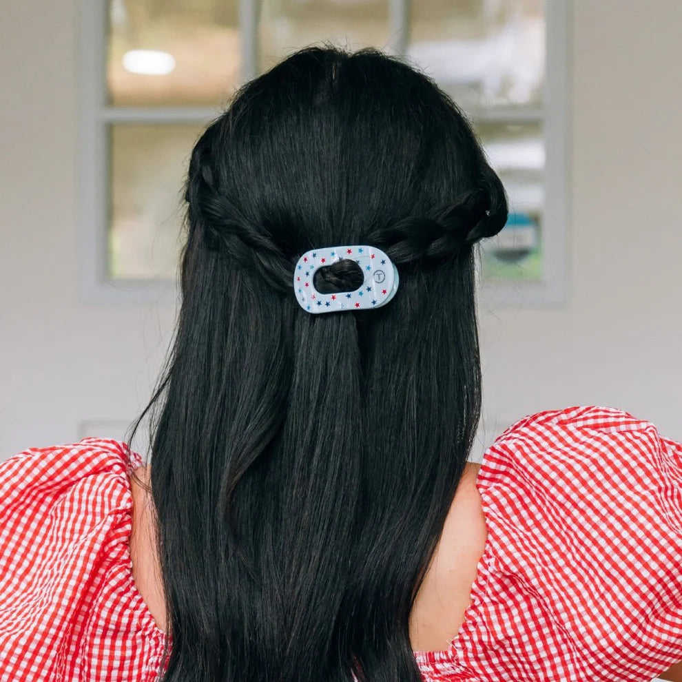 Teleties Tiny Flat Round Clip UNITED WE SPARKLE