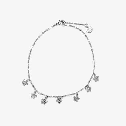 Pura Vida Bitty Daisies Anklet SILVER