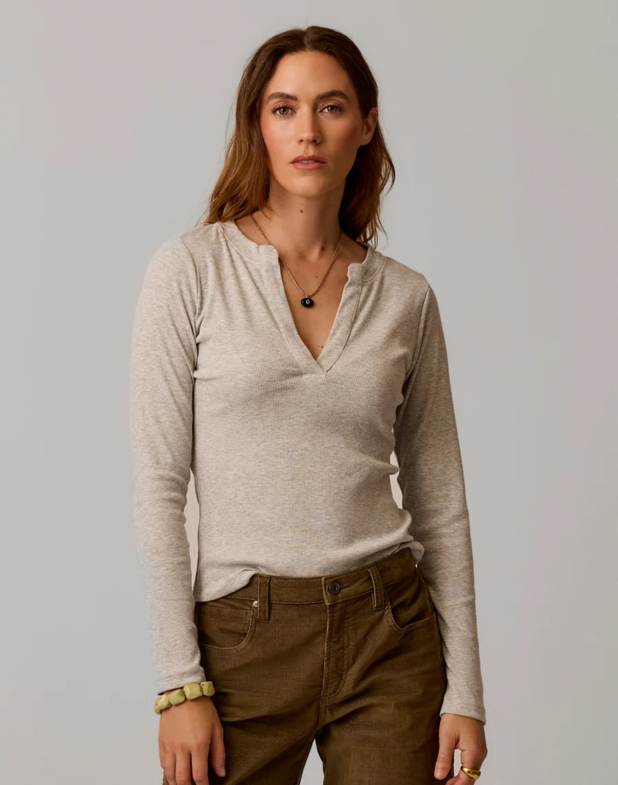 Carve Designs W Ever Henley HEATHER GREY
